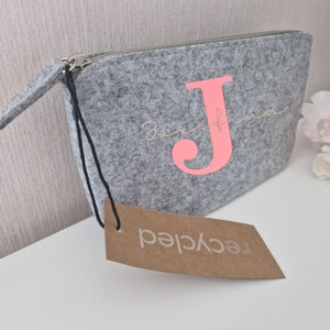 Cosmetic bag personalized Easter felt bag accessories gift toiletry bag recycled image 7