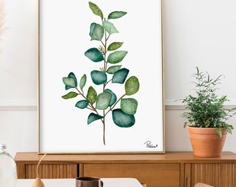 A5 Eucalyptus Painting Watercolor Original, Botanical Wall Art, Floral Home Decor, Eucalyptus Prints, Plants Poster, Painting Gift