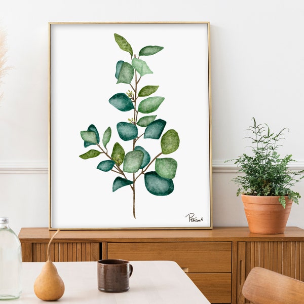 A5 Eucalyptus Painting Watercolor Original, Botanical Wall Art, Floral Home Decor, Eucalyptus Prints, Plants Poster, Painting Gift