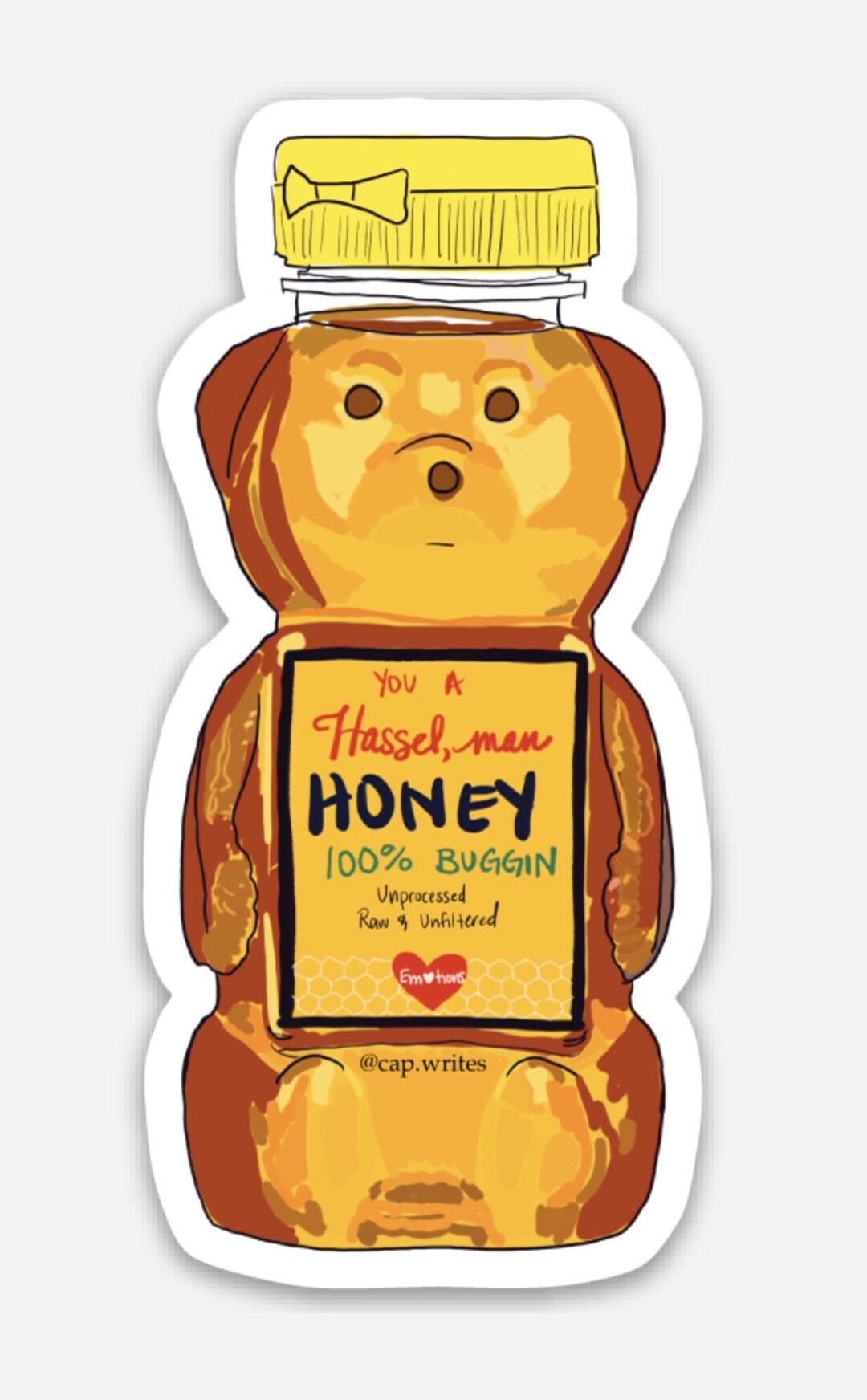 Bear Shaped Honey Jar Sticker Set Hand Drawn Digital Illustration Etsy