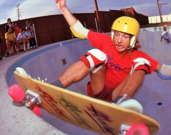 VINTAGE SKATEBOARD PHOTO, Skateboard legend, Tony Alva, opening day at the Marina Del Rey Skatepark, 1978.