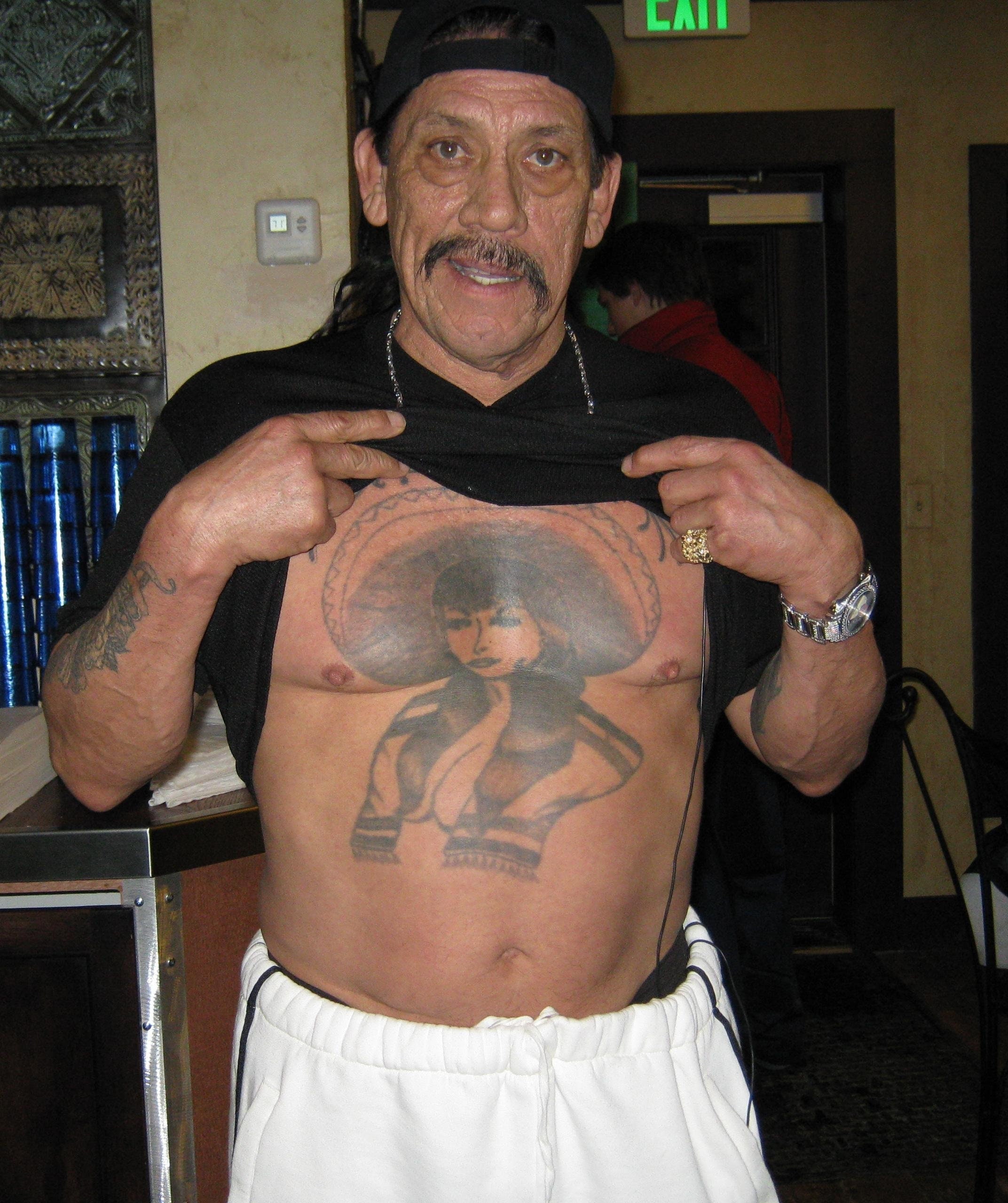 Tattooed Danny Trejo and His Famous Tattoos on His Chest. Etsy