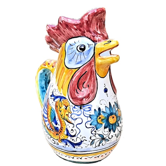 Cruche coq Deruta Majolica en céramique peinte à la main décoration  Raffaelesque - Etsy France