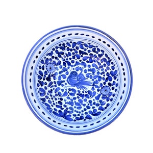 Saladier en céramique majolique Deruta peint à la main avec décoration arabesque bleue image 3