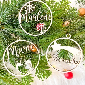 Personalized Christmas Tree Baubles | Christmas tree Christmas balls decoration personalized name CHRISTMAS gift tag wooden jewelry