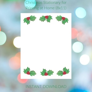 Estacionario de Navidad - Descarga instantánea - Imprimible - Holly