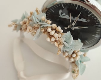 Bracelet en fleurs séchées et stabilisées Accessoire mariage - Mariée - Demoiselle d'honneur