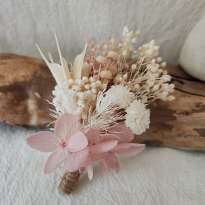 Boutonniere in dried and stabilized flowers Wedding accessory - Groom - Witnesses SAKURA Collection