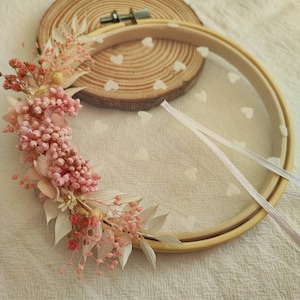 Porta fedi nuziali a tamburo con fiori secchi e stabilizzati Accessorio da sposa Collezione ROSE