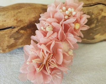 Peigne en fleurs séchées et stabilisées Accessoire mariage - Mariée - Demoiselle d'honneur Collection SAKURA