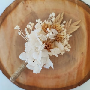 Boutonniere made from dried and preserved flowers Wedding accessory - Groom - Witnesses CHAMPÊTRE Collection