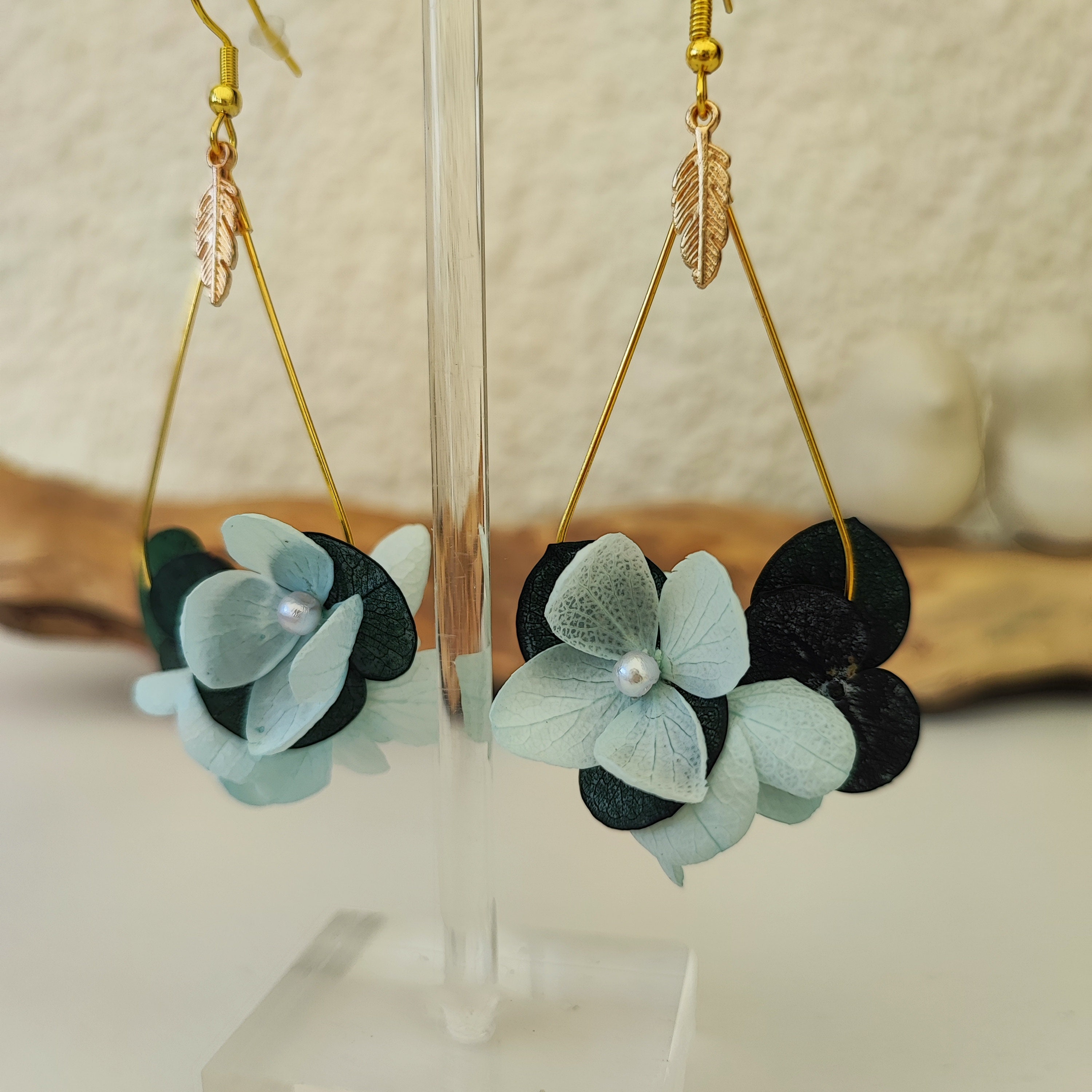 Boucles D’oreilles Clou – Perles Turquoise Bleu, Pour Mariage Ou Robe Habillée – Fantaisie