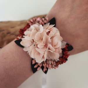Bracelet en fleurs séchées et stabilisées Accessoire mariage Mariée Demoiselle d'honneur Collection ROSACOTTA image 5