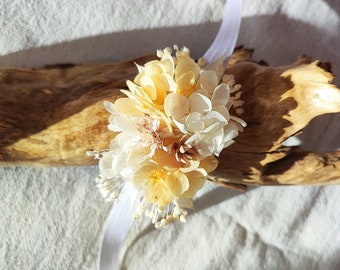 Dried and preserved flower bracelet Wedding accessory - Bride - Bridesmaid APRICOT Collection