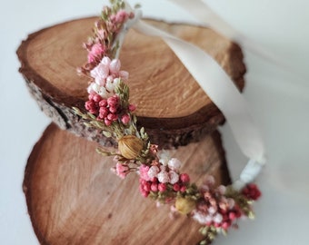 Bracelet in dried and stabilized flowers Wedding accessory - Bride - Bridesmaid ROSE collection