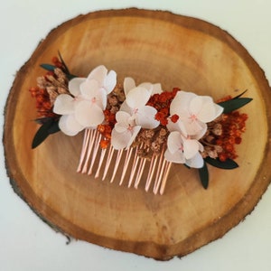 Comb made of dried and preserved flowers Wedding accessory - Bride - Bridesmaid ROSACOTTA Collection