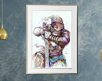 Baba Deep Singh Ji Canvas Print | Sikh Warrior Art