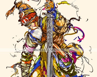 Baba Deep Singh Ji | Sikh | SikhArt | Sikh Guru | Sikh Warrior | Sikh Painting | Sikh Print | Punjabi Painting | Punjabi Print | Khalsa