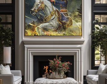 Guru Gobind Singh Ji Canvas Print | Sikh Warrior Art