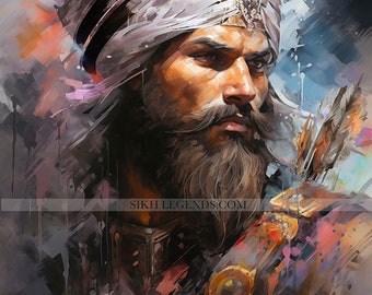 Guru Gobind Singh Ji Canvas Print | Sikh Warrior Art
