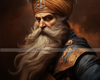 Baba Deep Singh Ji | Sikh | SikhArt | Sikh Guru | Sikh Warrior | Sikh Painting | Sikh Print | Punjabi Painting | Punjabi Print | Khalsa