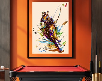 Guru Gobind Singh Ji | Sikh | SikhArt | Sikh Guru | Sikh Warrior | Sikh Painting | Sikh Print | Punjabi Painting | Punjabi Print | Khalsa