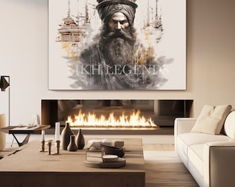 Baba Deep Singh Ji | Sikh | SikhArt | Sikh Guru | Sikh Warrior | Sikh Painting | Sikh Print | Punjabi Painting | Punjabi Print | Khalsa