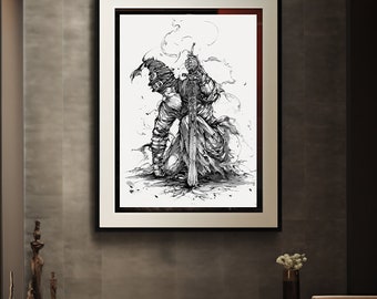 Baba Deep Singh Ji Canvas Print | Sikh Warrior Art