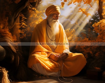 Guru Nanak Dev Ji Portrait | Sikh Art Print