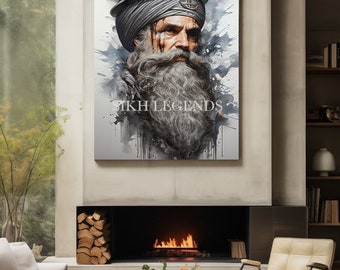 Baba Deep Singh Ji | Sikh | SikhArt | Sikh Guru | Sikh Warrior | Sikh Painting | Sikh Print | Punjabi Painting | Punjabi Print | Khalsa