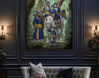 Guru Gobind Singh Ji Canvas Print | Sikh Warrior Art