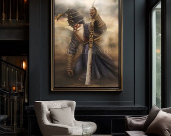 Baba Deep Singh Ji Canvas Print | Sikh Warrior Art