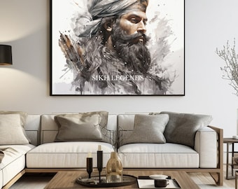 Guru Gobind Singh Ji Canvas Print | Sikh Warrior Art