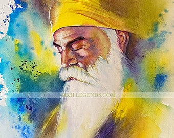 Guru Nanak Dev Ji Canvas Print | Sikh Art
