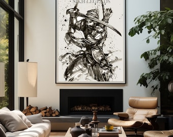 Banda Singh Bahadur Canvas Print | Sikh Warrior Art