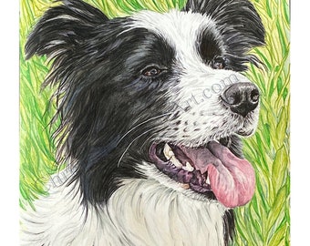 Border Collie Dog Print van originele aquarel van Christine Gilbert