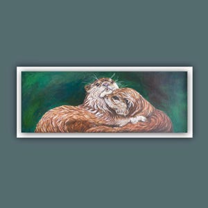 Otter Art Print | Wildlife Wall Art | Animal Lovers Gift | Romantic Nature Art | Nature Inspired Art | Unique Anniversary Gift