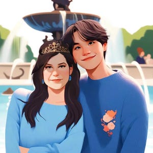 Retrato personalizado de Jungkook BTS, ilustración de dibujos animados personalizada, regalo para amantes de KPop BTS (oferta de cumpleaños de Jungkook), regalo de Navidad