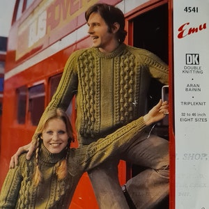 Emu vintage jumper knitting pattern 4541