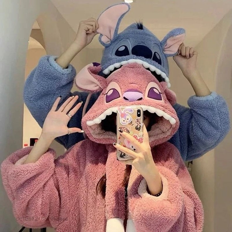 Cute Kawaii Hooded Robe, Sherpa Hooded Blanket, Cozy Robe, Fleece ...