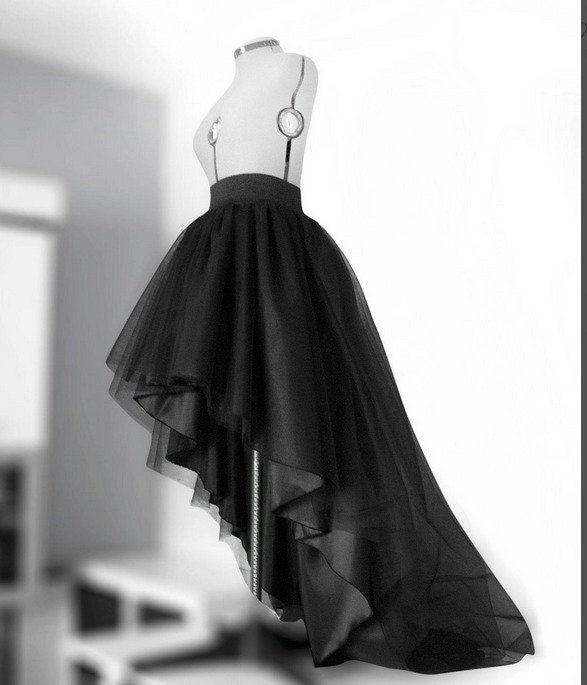 Black high low skirt cheap