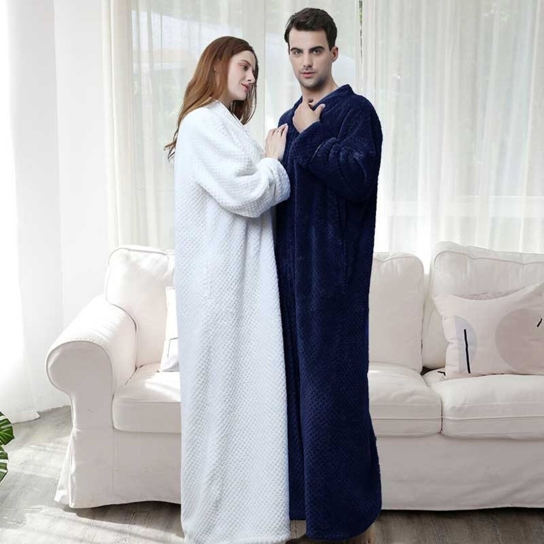 Soft Cosy Sherpa Zip up Bath Robe, Couples Dressing Gown, Robe With Zipper, Warm Bathrobe, Floor