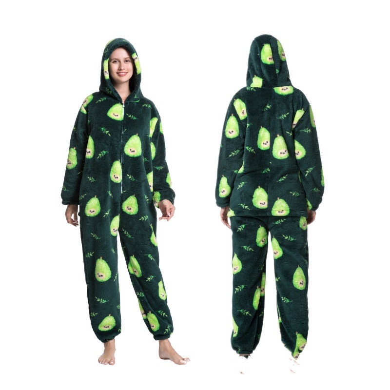 Custom Avocado Pajama Set, Matching Pajamas for Couple, Avocado