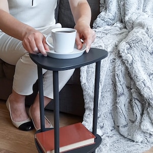 Adjustable side table V2 up to 51 cm/ 20in dark gray, bedside table, indoor & outdoor, weatherproof, folding organizer
