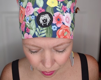 Satin Lined Scrub Cap for Curly Hair