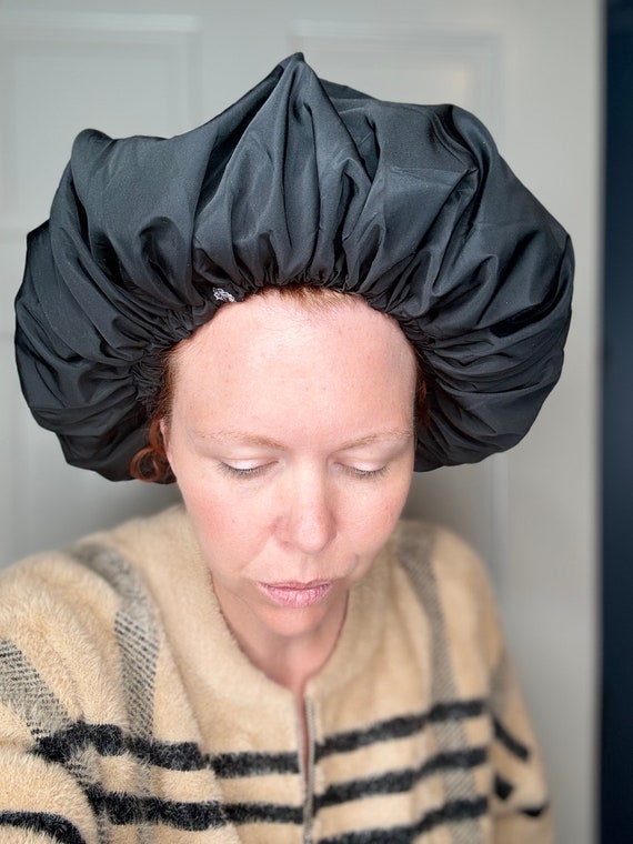 I m on It Wet Plopping Reversable Satin Lined water Resistant Dual Purpose Curly Bonnet. Every Curly Girls Must Have Shower Essential. Etsy