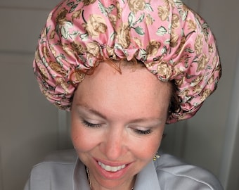 Satin Bonnet for short or fine curly girl.  Sleeping bonnet for curly hair.