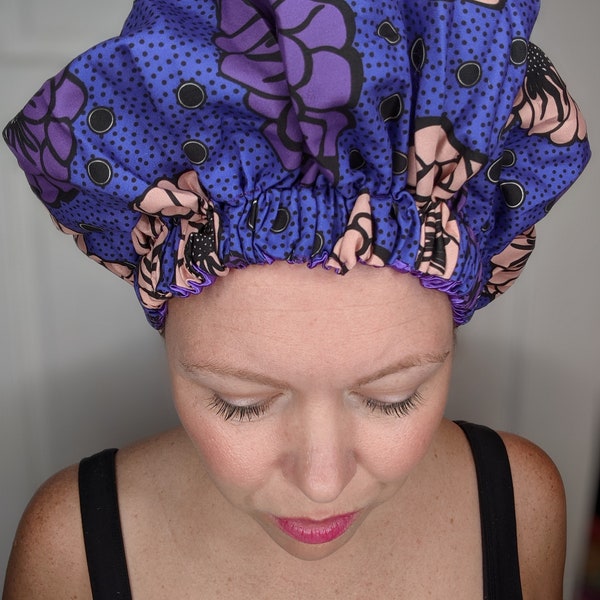 Satin Bonnet for curly girl. Extra Large Sleeping bonnet for curly hair.