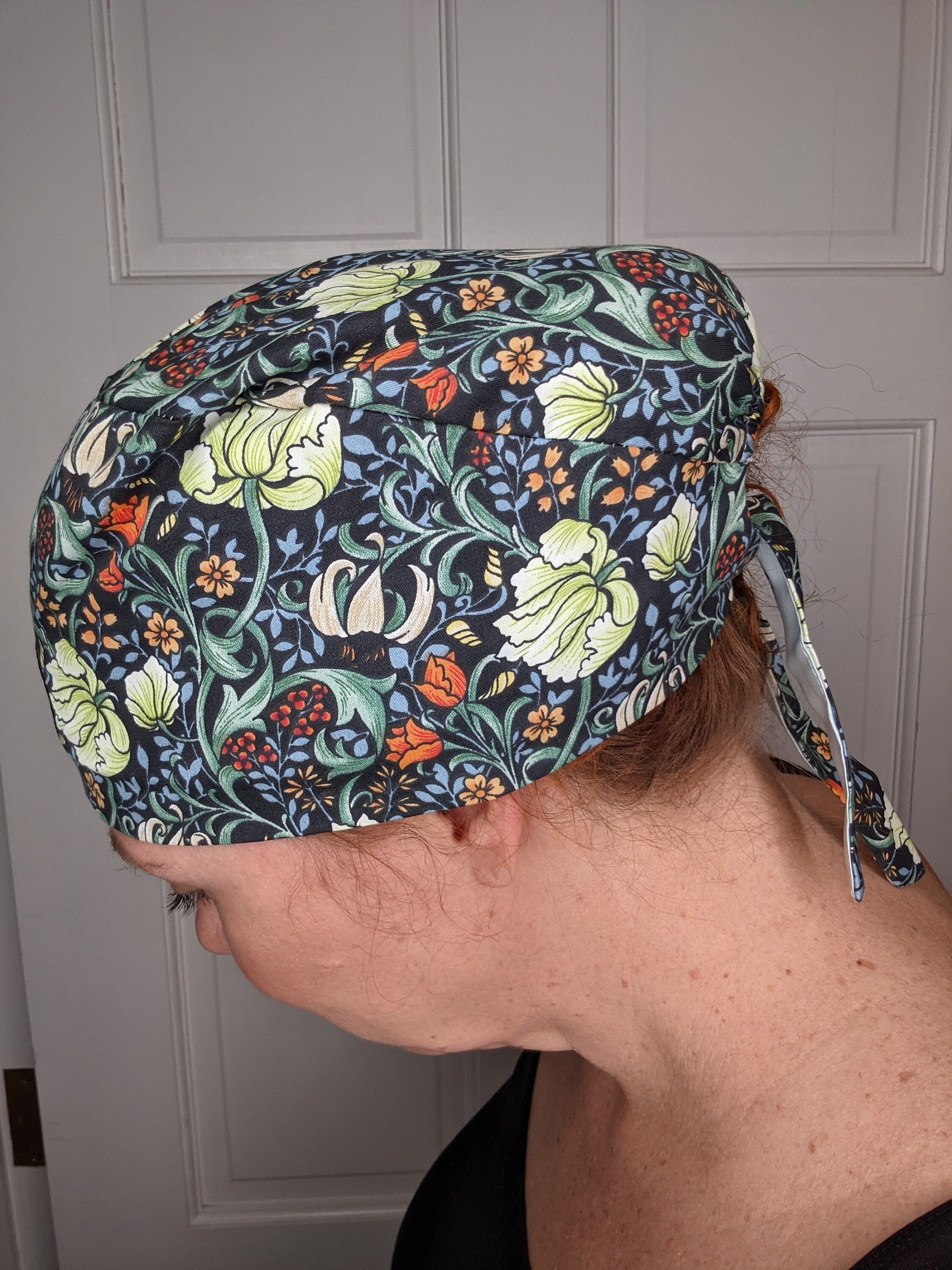 Satin Lined Scrub Cap for Curly Hair Etsy
