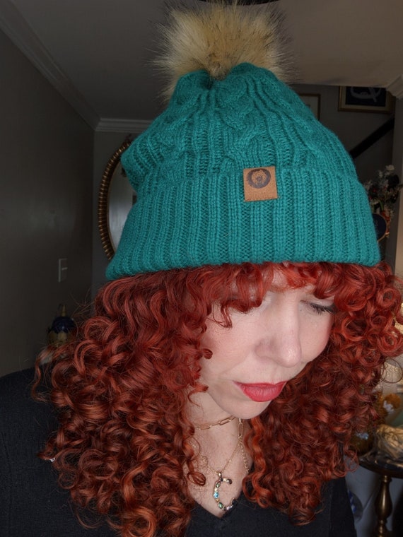 Satin Lined Winter Beanie for Curly 
